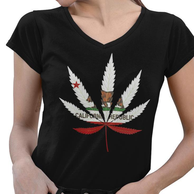 California Republic Cali Weed Tshirt Women V-Neck T-Shirt