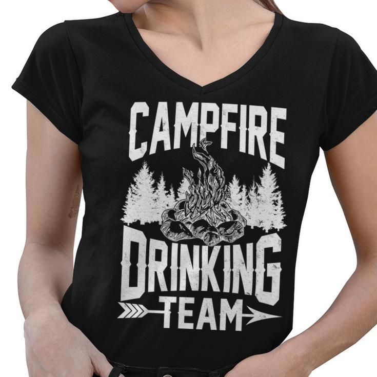 Campfire Drinking Team Women V-Neck T-Shirt
