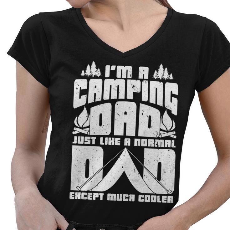 Camping Dad Tshirt Women V-Neck T-Shirt