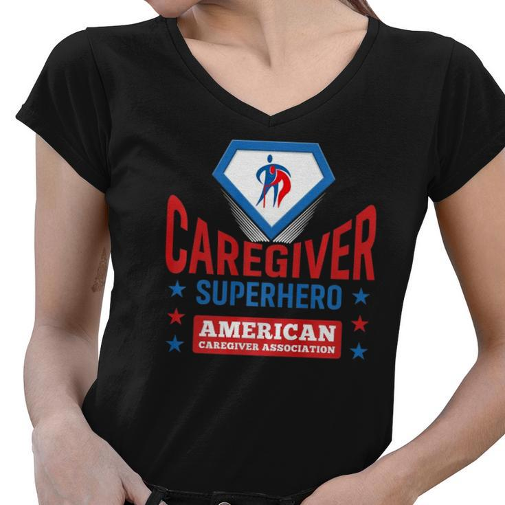 Caregiver Superhero Official Aca Apparel  Women V-Neck T-Shirt