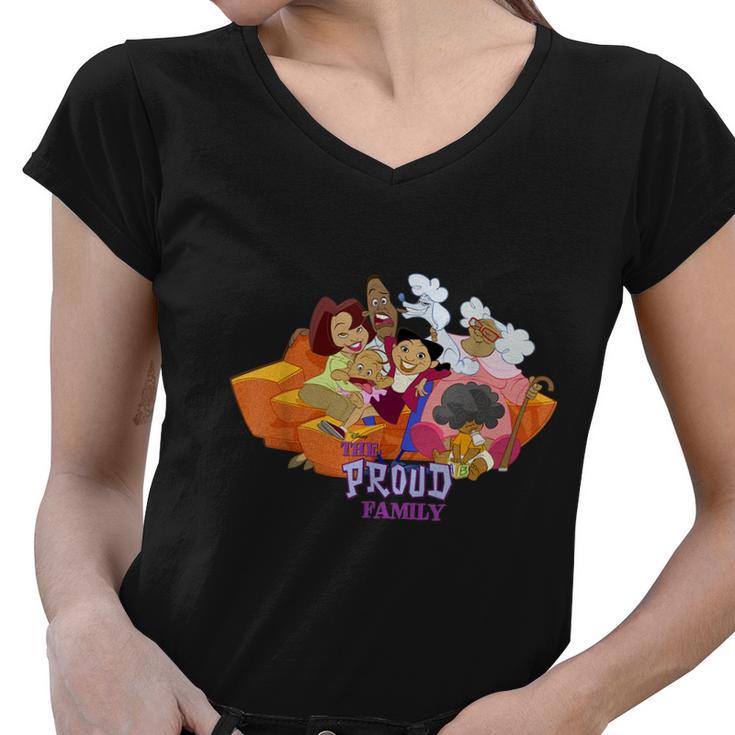 Channel The Proud Family Characters Women V-Neck T-Shirt