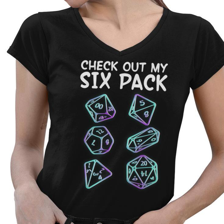 Check Out My Six Pack Dnd Dice Dungeons And Dragons Tshirt Women V-Neck T-Shirt