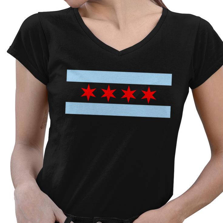 Chicago Flag Women V-Neck T-Shirt