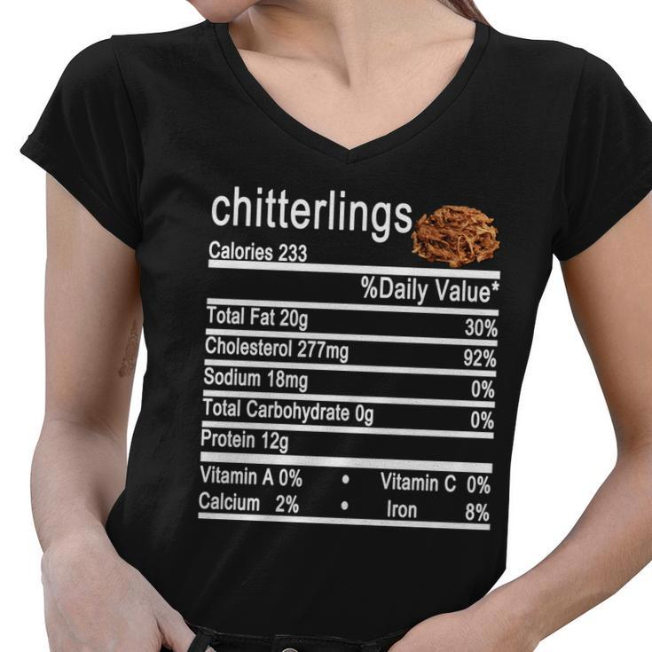 Chitterlings Nutrition Facts Label Women V-Neck T-Shirt