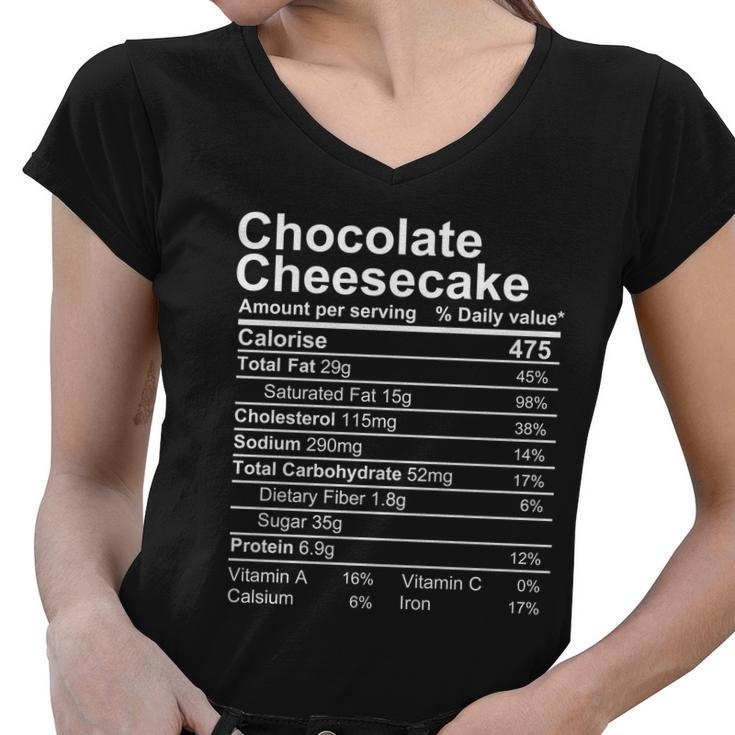 Chocolate Cheesecake Nutrition Facts Label Women V-Neck T-Shirt