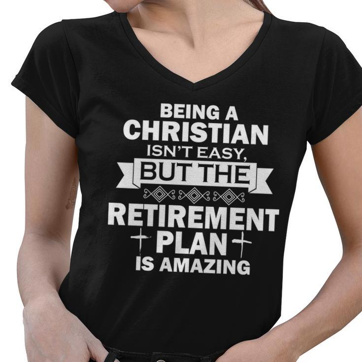 Christian Retirement Plan Tshirt Women V-Neck T-Shirt