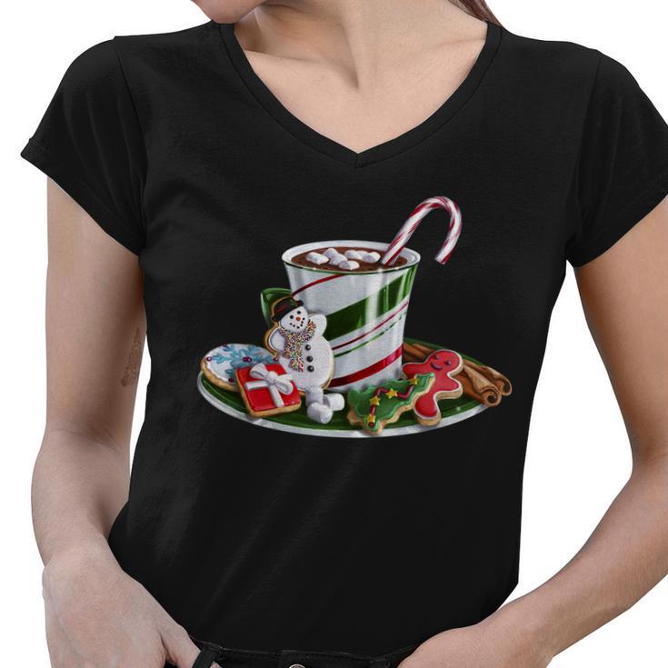 Christmas Hot Chocolate Women V-Neck T-Shirt