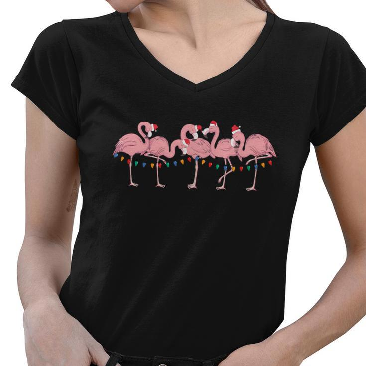 Christmas In July Beach Flamingo Christmas In July Women V-Neck T-Shirt