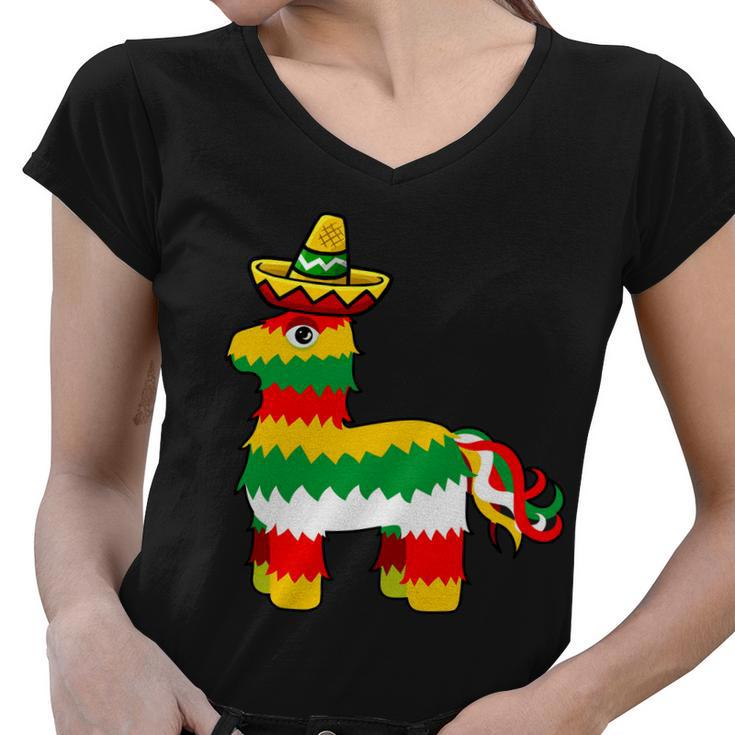 Cinco De Mayo Party Pinata Fiesta Sombrero Tshirt Women V-Neck T-Shirt