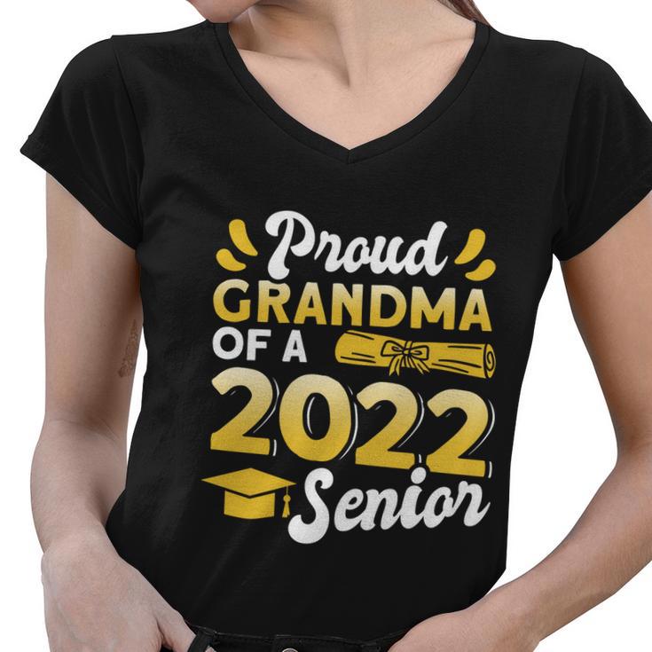 Class Of 2022 Gift Proud Grandma Of A 2022 Senior Graduation Gift Women V-Neck T-Shirt