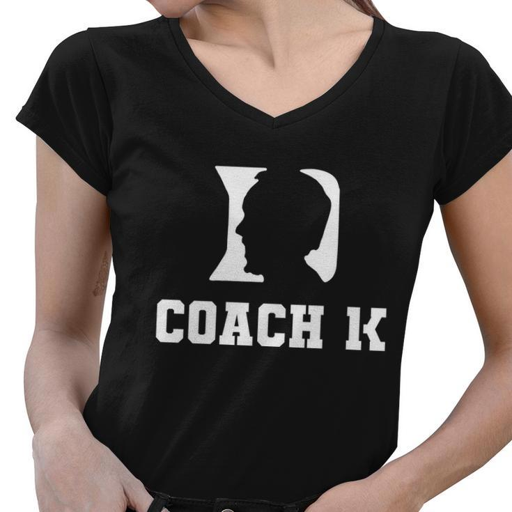 Coach 1K 1000 Wins Basketball College Font 1 K Women V-Neck T-Shirt