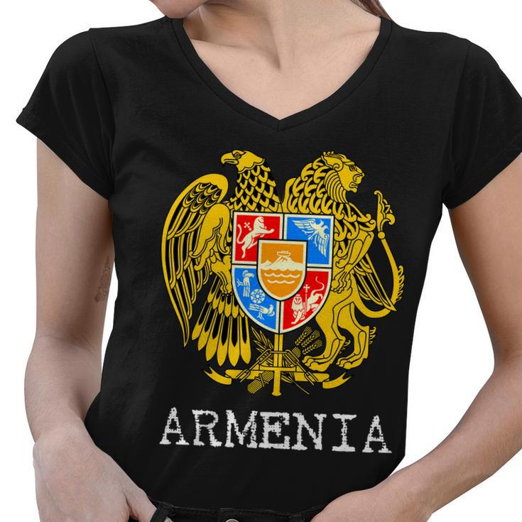 Coat Of Arms Of Armenia Women V-Neck T-Shirt