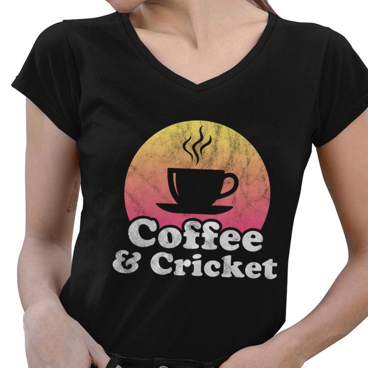 Coffee And Cricket Great Gift Women V-Neck T-Shirt