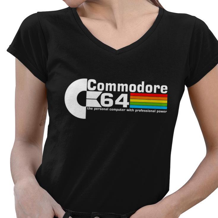 Commodore 64 Retro Computer Tshirt Women V-Neck T-Shirt