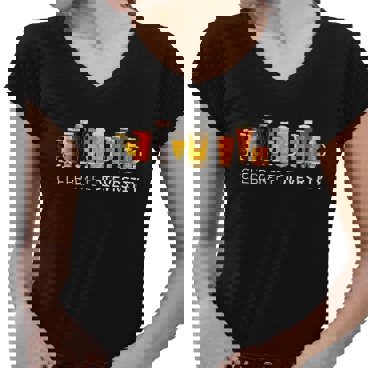 Craft Beer Drinking Celebrate Diversity Beer Women V-Neck T-Shirt