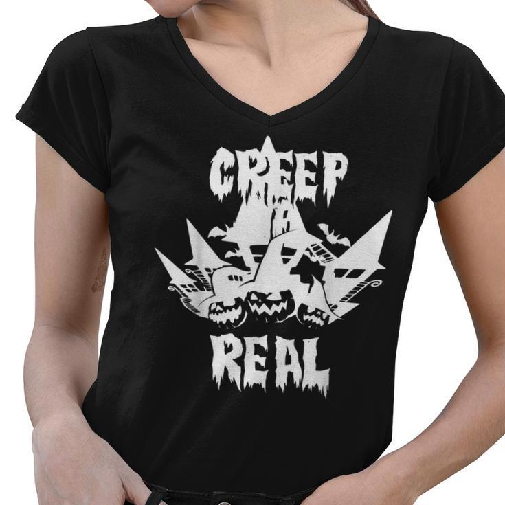 Creep It Real Funny Halloween Costume  Women V-Neck T-Shirt