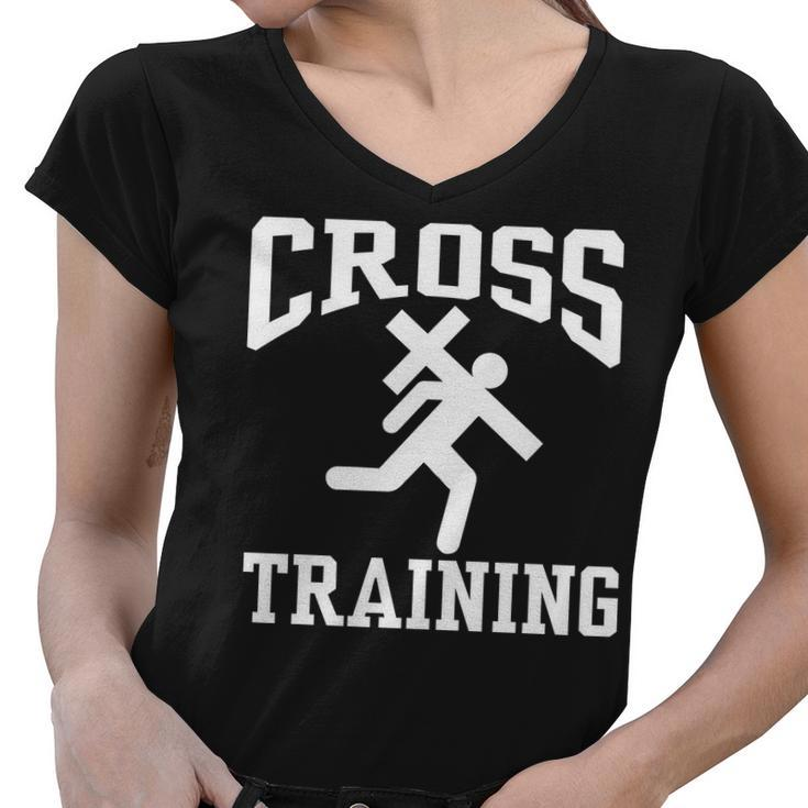 Cross Training Jesus Christian Catholic Tshirt Women V-Neck T-Shirt