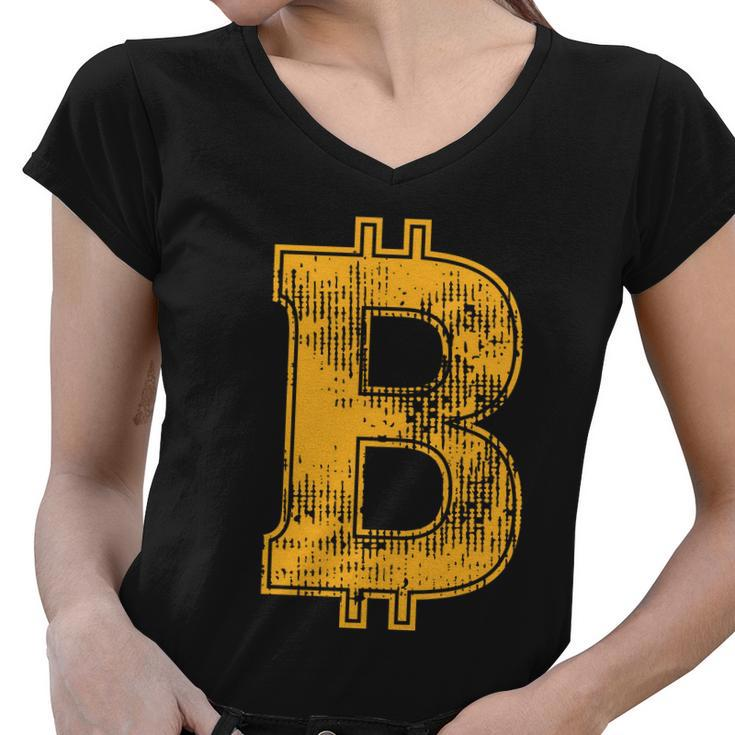 Cryptocurrency Funny Bitcoin B S V G Shirt Women V-Neck T-Shirt