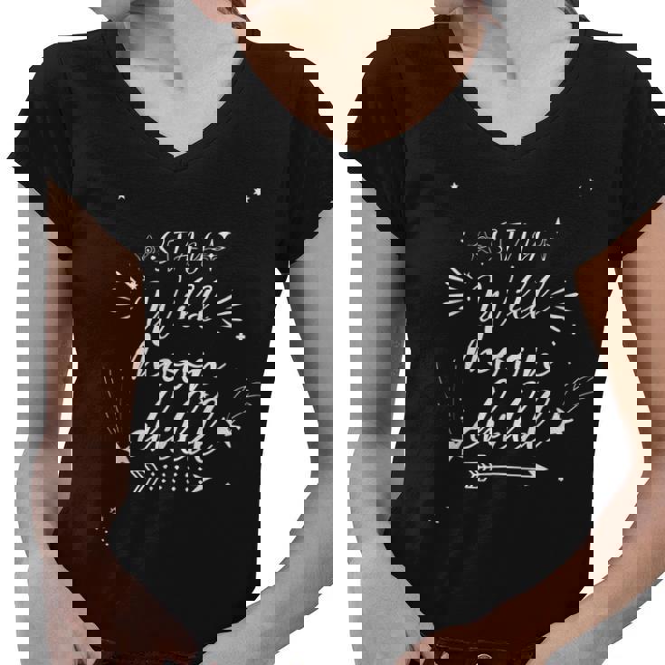 Cute Moon Child Quote Stay Wild Moon Child  Women V-Neck T-Shirt