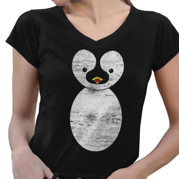 Cute Penguin Tshirt Women V-Neck T-Shirt