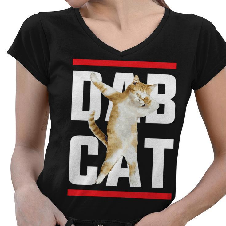 Dab Cat Dabbing Tshirt Women V-Neck T-Shirt