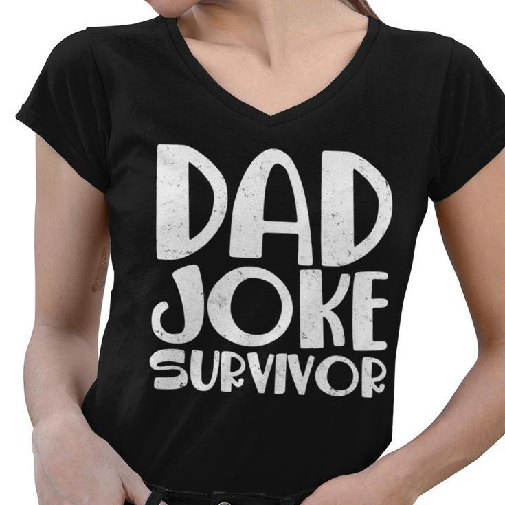 Dad Joke Survivor Women V-Neck T-Shirt