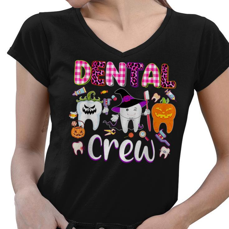 Dental Boo Crew Halloween Funny Dentist Assistant Costume  Women V-Neck T-Shirt