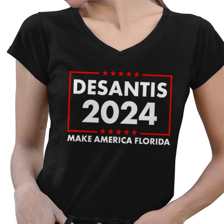 Desantis 2024 Make America Florida Election Logo V2 Women V-Neck T-Shirt