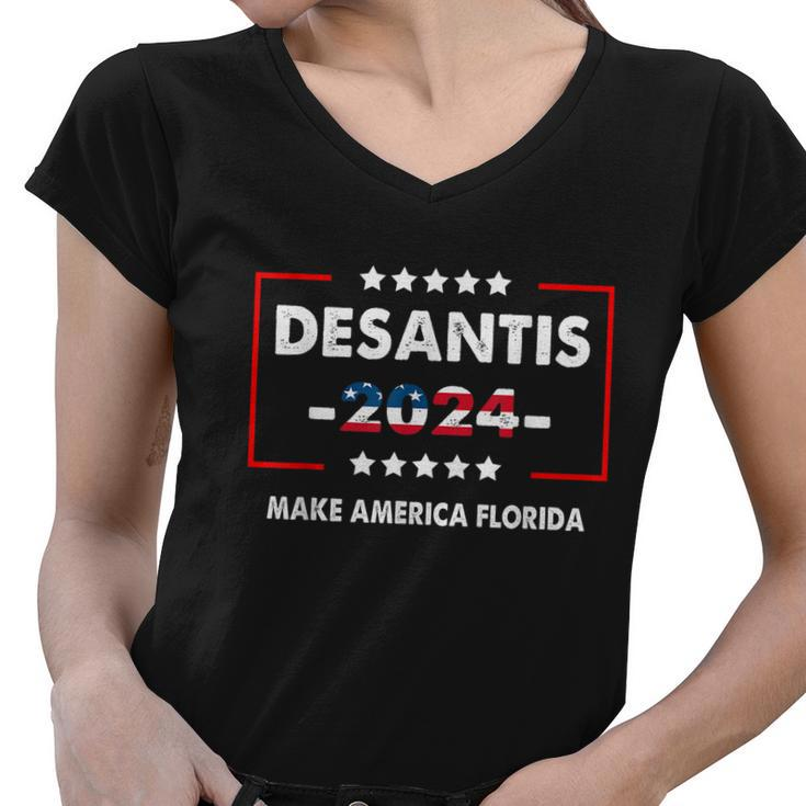 Desantis 2024 Make America Florida Tshirt Women V-Neck T-Shirt