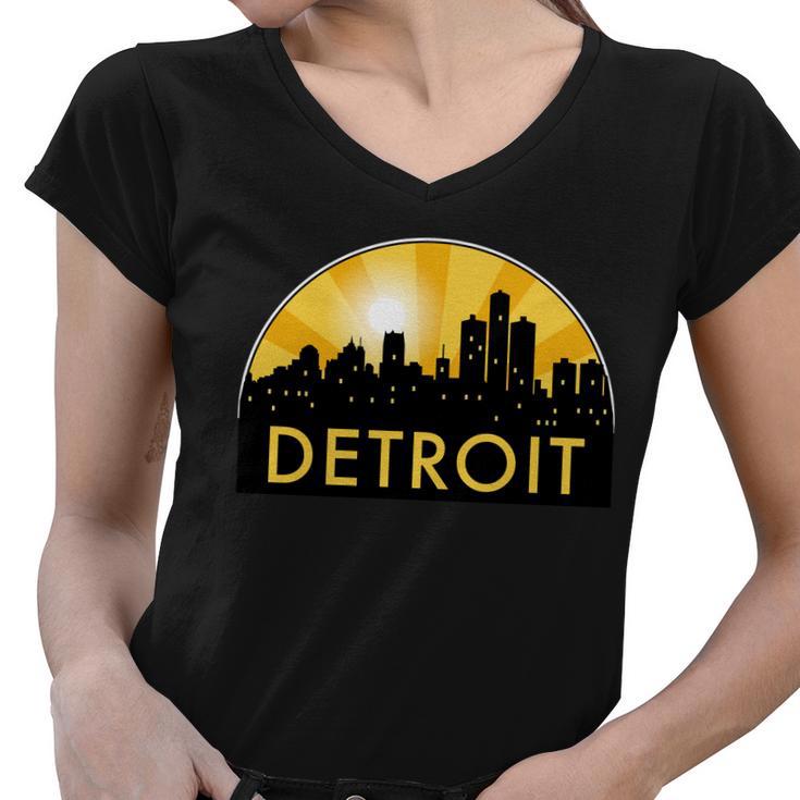 Detroit Record Logo Women V-Neck T-Shirt