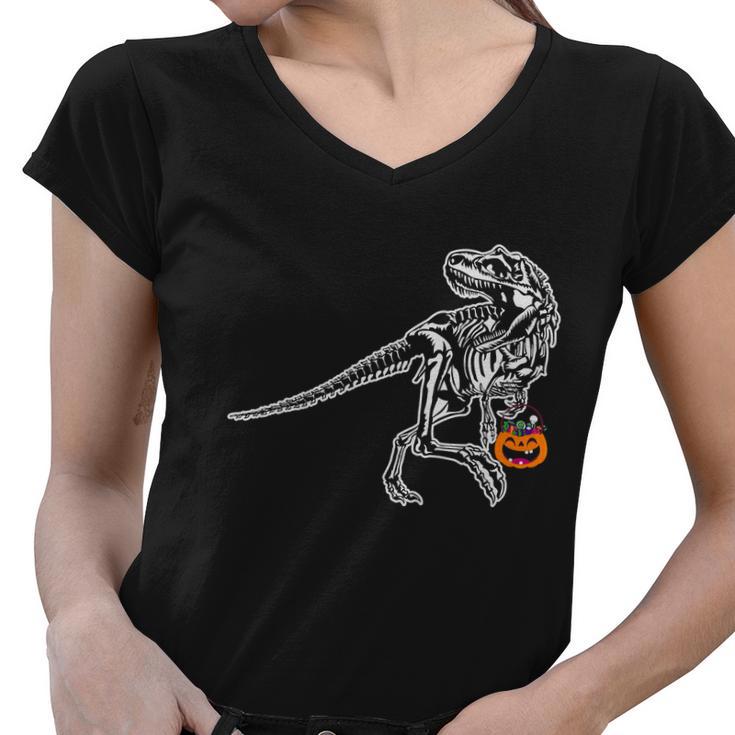 Dinosaur Halloween Quote Women V-Neck T-Shirt