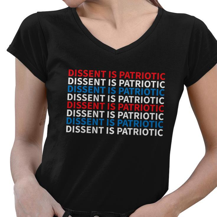 Dissent Is Patriotic Shirt Collar Rbg I Dissent Women V-Neck T-Shirt