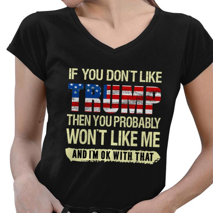 Donald Trump Funny Pro Trump Political Anti Biden Trump  Women V-Neck T-Shirt