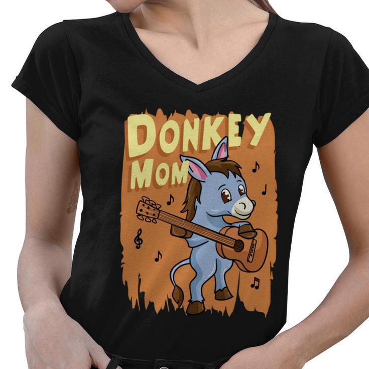 Donkey Mom Cute Mule Farm Animal Agriculture Cute Gift Women V-Neck T-Shirt