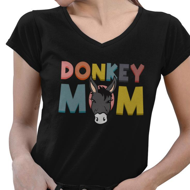 Donkey Mom Funny Mule Farm Animal Gift Women V-Neck T-Shirt