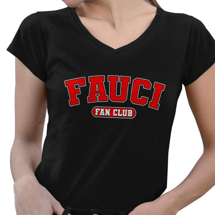 Dr Fauci Fan Club Logo Women V-Neck T-Shirt