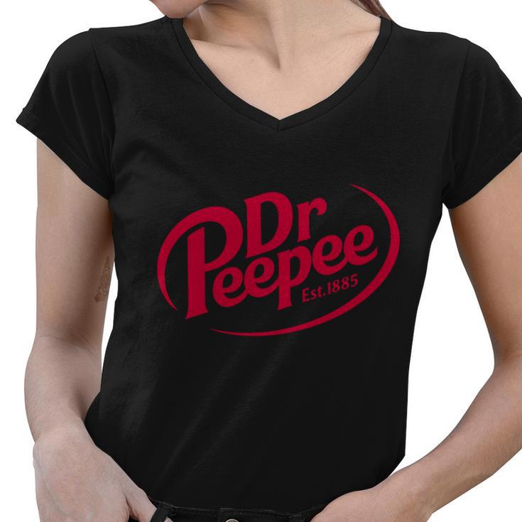 Dr Peepee Soda Pop Logo Women V-Neck T-Shirt