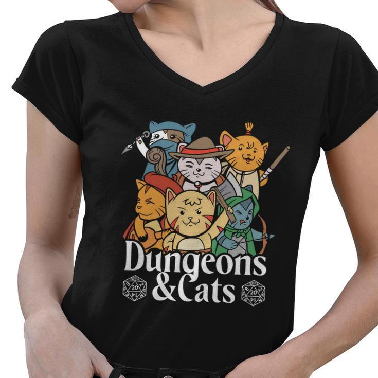 Dungeons And Cats Women V-Neck T-Shirt