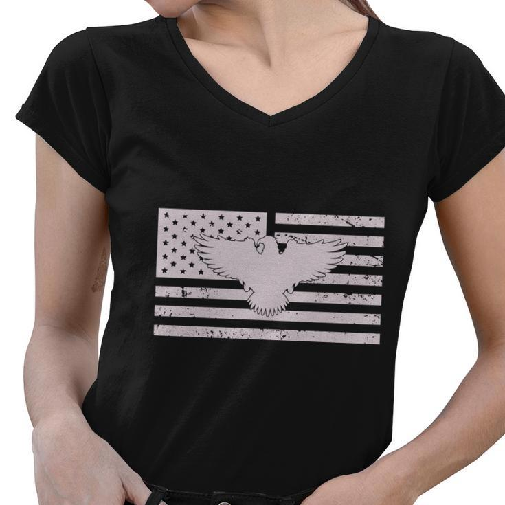 Eagle Graphic 4Th Of July American Independence Day Flag Plus Size Women V-Neck T-Shirt