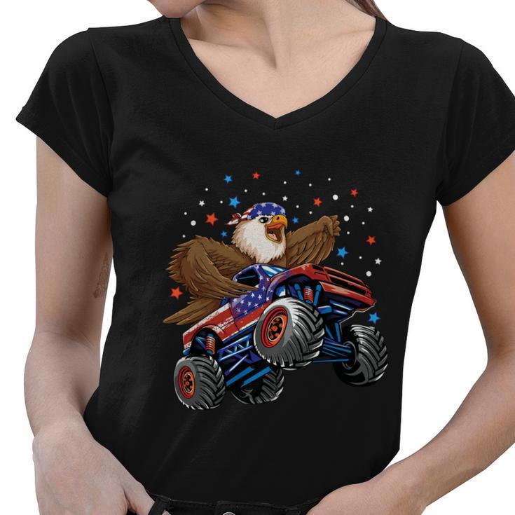 Eagle Mullet 4Th Of July Monster Truck Usa Patriotic Kids Gift Women V-Neck T-Shirt