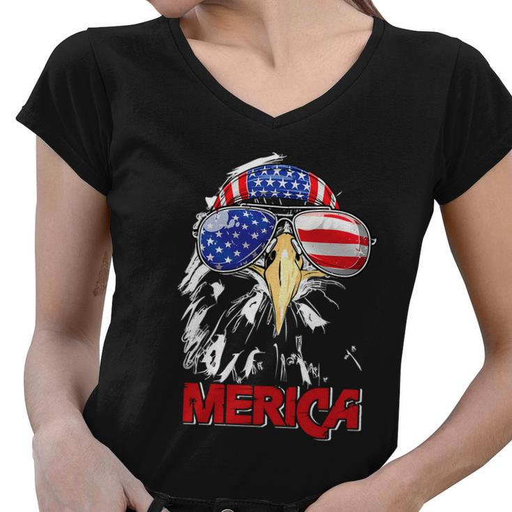 Eagle Mullet 4Th Of July Usa American Flag Merica Gift V7 Women V-Neck T-Shirt