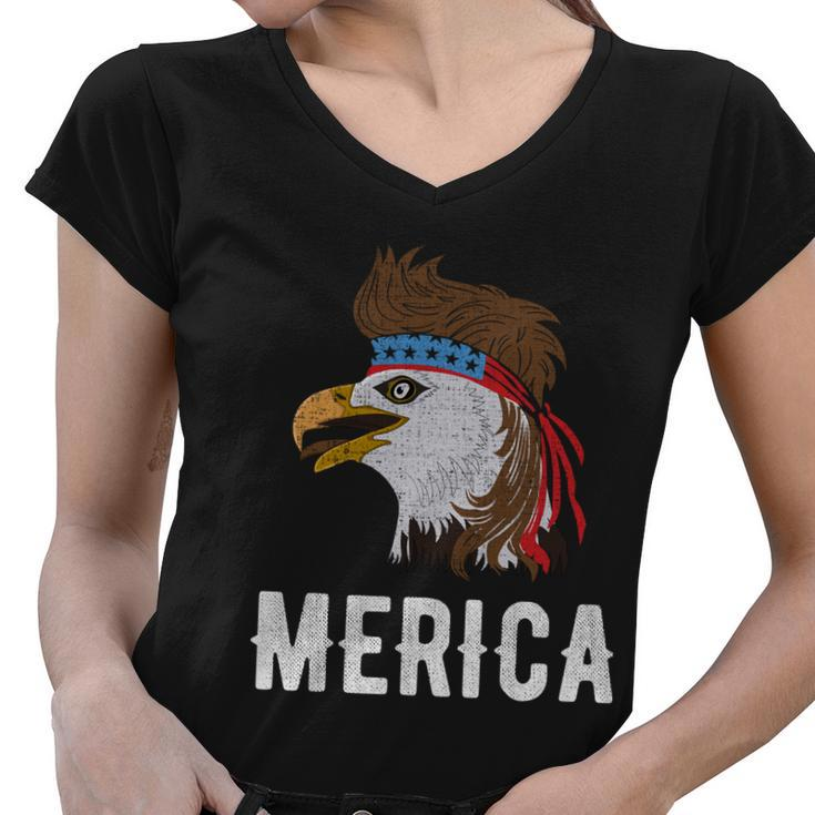 Eagle Mullet 4Th Of July Usa Patriot Merica Cool Gift Women V-Neck T-Shirt