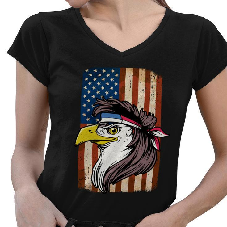 Eagle Mullet Usa American Flag Merica 4Th Of July Meaningful Gift V2 Women V-Neck T-Shirt