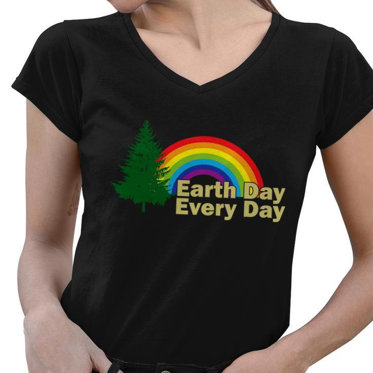 Earth Day Every Day Rainbow Women V-Neck T-Shirt