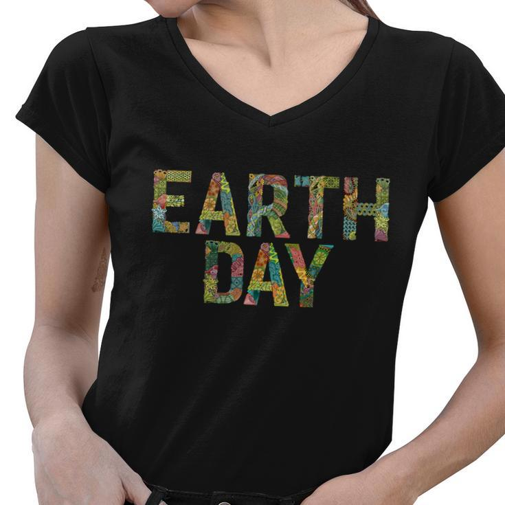 Earth Day Logo Women V-Neck T-Shirt