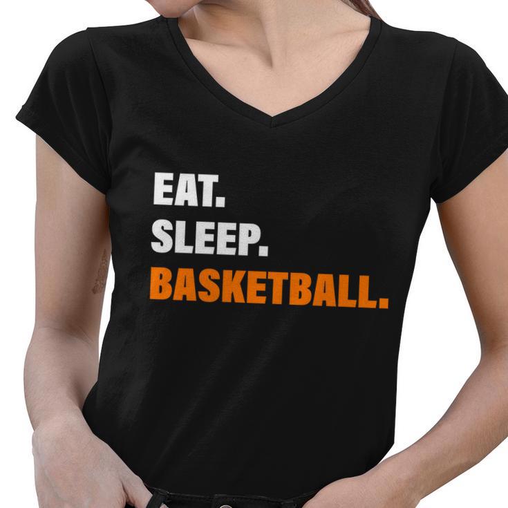 Eat Sleep Basketball V2 Women V-Neck T-Shirt