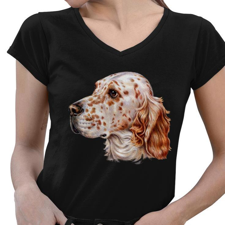 English Setter Dog Tshirt Women V-Neck T-Shirt