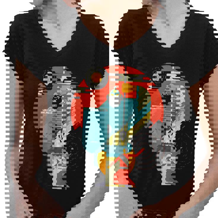 Epic David And Goliath Christian Bible Graphic Women V-Neck T-Shirt