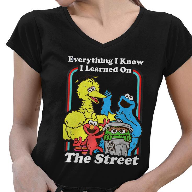 Everything I Know I Learned On The Streets Women V-Neck T-Shirt