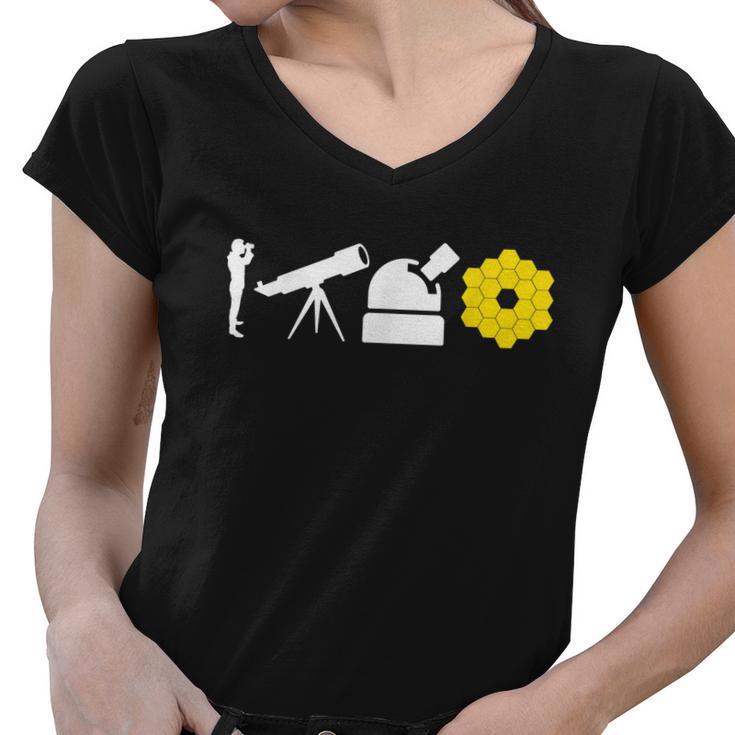 Evolution Of Astronomy Telescopes James Webb Space Telescope Tshirt Women V-Neck T-Shirt